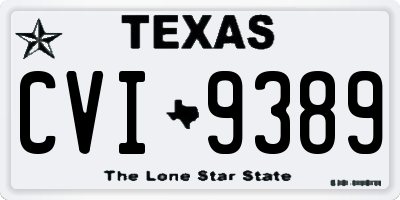 TX license plate CVI9389