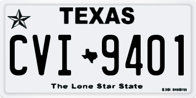TX license plate CVI9401