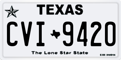 TX license plate CVI9420