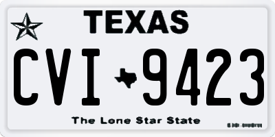 TX license plate CVI9423