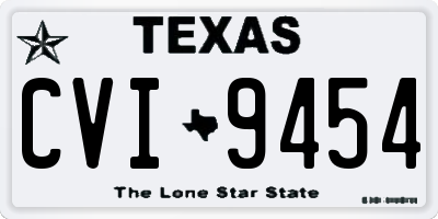 TX license plate CVI9454