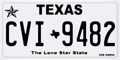 TX license plate CVI9482