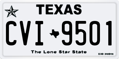 TX license plate CVI9501
