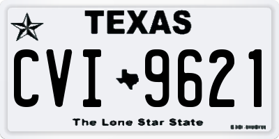 TX license plate CVI9621