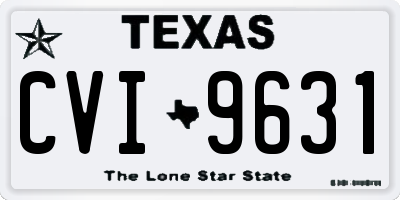 TX license plate CVI9631