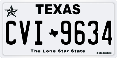 TX license plate CVI9634