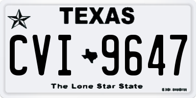 TX license plate CVI9647
