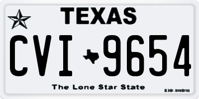 TX license plate CVI9654