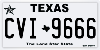 TX license plate CVI9666