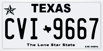 TX license plate CVI9667
