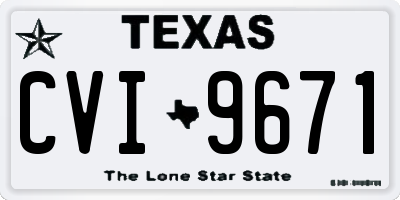 TX license plate CVI9671