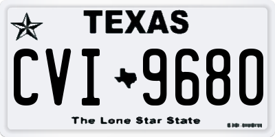 TX license plate CVI9680