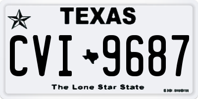 TX license plate CVI9687