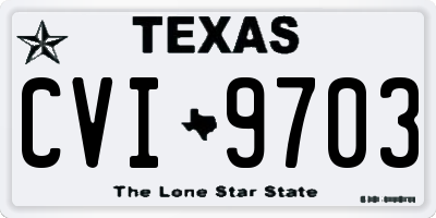 TX license plate CVI9703