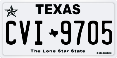 TX license plate CVI9705