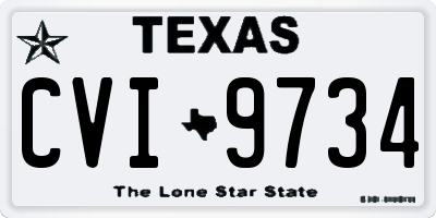 TX license plate CVI9734