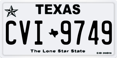 TX license plate CVI9749