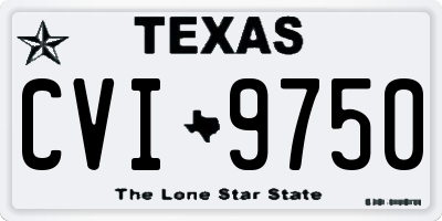 TX license plate CVI9750
