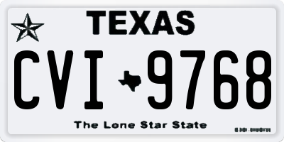TX license plate CVI9768