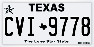 TX license plate CVI9778