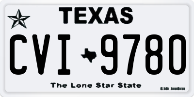 TX license plate CVI9780