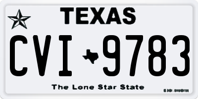 TX license plate CVI9783