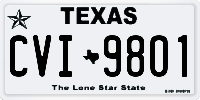 TX license plate CVI9801