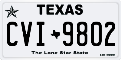 TX license plate CVI9802