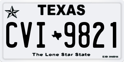 TX license plate CVI9821