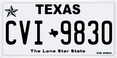 TX license plate CVI9830