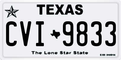 TX license plate CVI9833