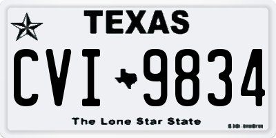 TX license plate CVI9834