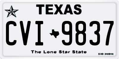TX license plate CVI9837