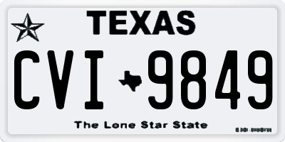 TX license plate CVI9849