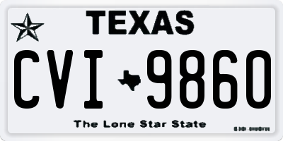 TX license plate CVI9860
