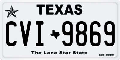 TX license plate CVI9869