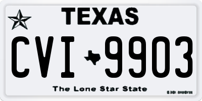 TX license plate CVI9903