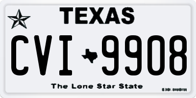 TX license plate CVI9908