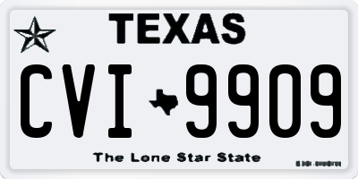 TX license plate CVI9909