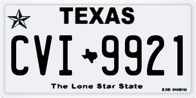 TX license plate CVI9921