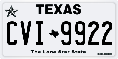 TX license plate CVI9922