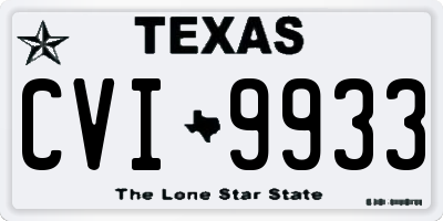 TX license plate CVI9933