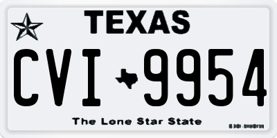 TX license plate CVI9954