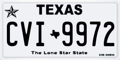 TX license plate CVI9972