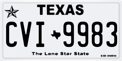 TX license plate CVI9983