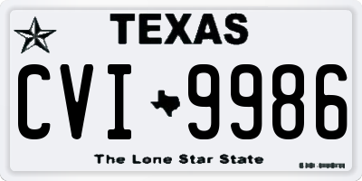 TX license plate CVI9986