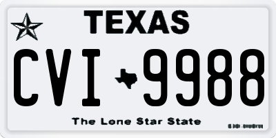 TX license plate CVI9988