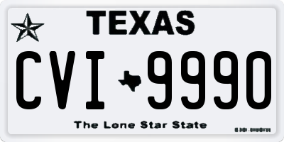 TX license plate CVI9990