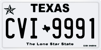 TX license plate CVI9991