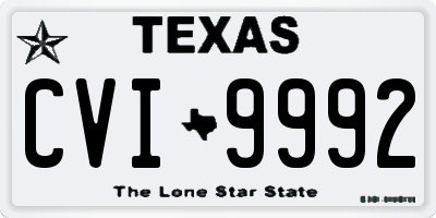 TX license plate CVI9992